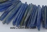 CTD3585 Top drilled 2*15mm - 5*40mm sticks blue kyanite beads