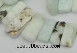 CTD3599 Top drilled 8*15mm - 10*30mm sticks natural larimar beads