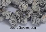 CTD3614 Top drilled 10*14mm - 13*18mm nuggets grey picture jasper beads