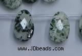 CTD3618 Top drilled 13*22mm briolette moss agate gemstone beads