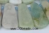 CTD3637 Top drilled 10*20mm - 15*45mm freeform aquamarine beads