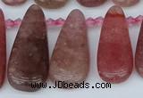 CTD3650 Top drilled 10*20mm - 15*45mm freeform strawberry quartz beads