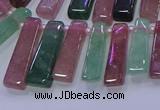 CTD3691 Top drilled 6*16mm - 8*40mm sticks mixed strawberry quartz beads