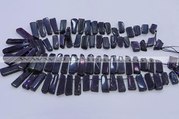 CTD3692 Top drilled 8*18mm - 10*40mm sticks black tourmaline beads