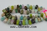 CTD3700 Top drilled 10*15mm - 15*25mm faceted nuggets mixed gemstone beads