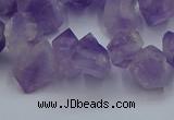 CTD3705 Top drilled 5*8mm - 15*20mm faceted nuggets amethyst beads