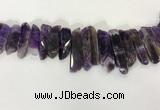 CTD3723 Top drilled 8*20mm - 10*50mm sticks amethyst beads