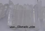 CTD375 Top drilled 6*25mm - 8*35mm sticks white crystal beads