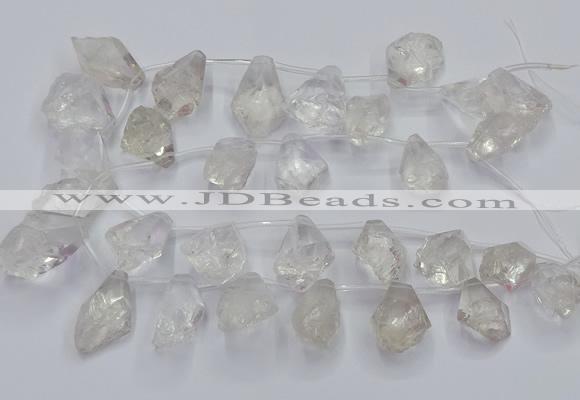 CTD3750 Top drilled 15*20mm - 25*30mm faceted nuggets white crystal beads