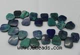 CTD378 Top drilled 18*25mm - 22*30mm freeform chrysocolla beads