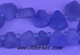 CTD3851 Top drilled 8*10mm - 10*12mm freeform aquamarine beads