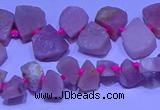 CTD3857 Top drilled 8*10mm - 10*12mm freeform pink opal beads