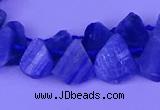 CTD3870 Top drilled 10*13mm - 12*16mm freeform blue kyanite beads