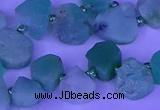 CTD3874 Top drilled 8*10mm - 12*14mm freeform Australia chrysoprase beads