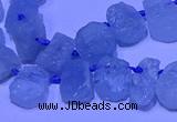 CTD3880 Top drilled 8*10mm - 10*12mm freeform aquamarine beads