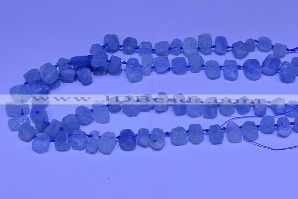 CTD3880 Top drilled 8*10mm - 10*12mm freeform aquamarine beads