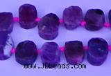 CTD3887 Top drilled 8*10mm - 10*14mm freeform pink tourmaline beads