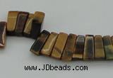 CTD402 Top drilled 4*15mm - 6*20mm sticks yellow tiger eye beads