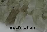 CTD415 Top drilled 8*25mm - 12*40mm nuggets green quartz beads