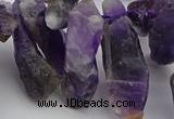 CTD427 Top drilled 8*25mm - 12*40mm nuggets amethyst beads