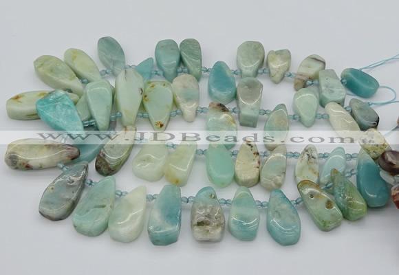 CTD489 Top drilled 10*22mm - 15*45mm freeform amazonite beads