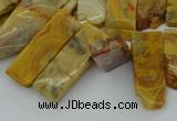 CTD499 Top drilled 10*25mm - 10*45mm sticks yellow crazy lace agate beads