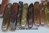 CTD525 Top drilled 10*25mm - 10*60mm wand plated agate beads