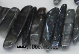 CTD530 Top drilled 10*25mm - 10*60mm wand plated agate beads