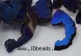 CTD566 Top drilled 10*20mm - 10*40mm freeform plated agate beads