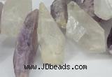 CTD621 12*22mm - 15*40mm nuggets amethyst & white crystal beads