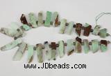 CTD640 Top drilled 10*25mm - 12*45mm wand australia chrysoprase beads