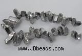 CTD781 Top drilled 8*18mm - 15*35mm nuggets plated quartz beads