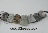 CTD822 Top drilled 20*30mm - 35*45mm trapezoid agate beads