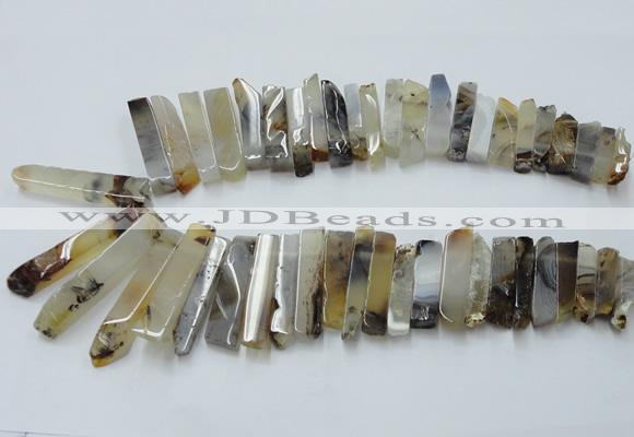 CTD831 Top drilled 8*30mm - 12*70mm sticks montana agate beads