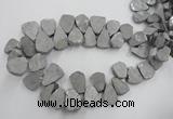 CTD900 Top drilled 15*20mm - 20*30mm freeform plated quartz beads