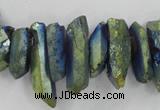 CTD914 Top drilled 5*15mm - 6*25mm wand plated quartz beads