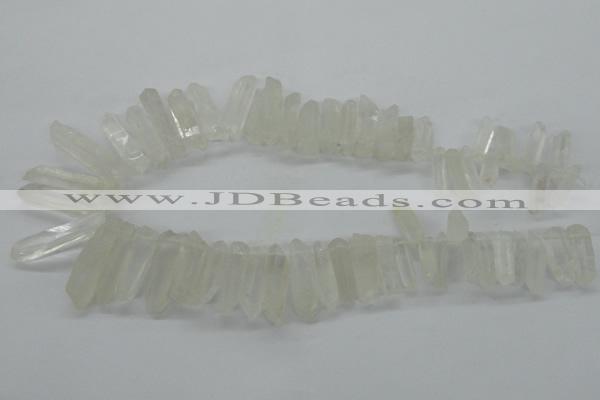 CTD937 Top drilled 6*20mm - 8*35mm sticks white crystal beads