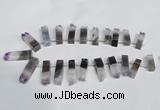 CTD940 Top drilled 8*25mm - 10*40mm sticks druzy amethyst beads