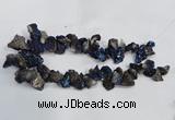 CTD945 Top drilled 10*15mm - 15*25mm nuggets plated druzy agate beads