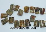 CTD965 Top drilled 22*30mm trapezoid agate gemstone beads