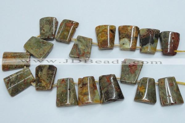 CTD965 Top drilled 22*30mm trapezoid agate gemstone beads