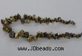 CTD972 Top drilled 8*10mm - 15*25mm nuggets plated quartz beads