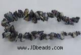 CTD980 Top drilled 10*15mm - 15*25mm nuggets plated druzy agate beads