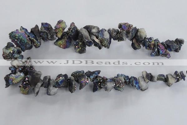 CTD980 Top drilled 10*15mm - 15*25mm nuggets plated druzy agate beads