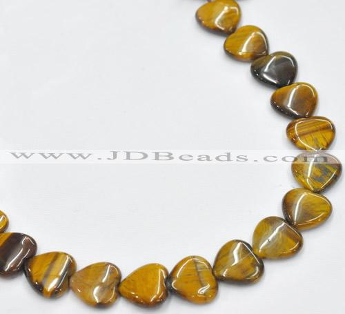 CTE06 15.5 inches 14mm heart yellow tiger eye beads wholesale