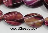 CTE1009 15.5 inches 18*25mm twisted oval dyed red tiger eye beads