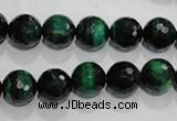 CTE1012 15.5 inches 8mm faceted round dyed green tiger eye beads