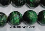 CTE1019 15.5 inches 20mm faceted round dyed green tiger eye beads