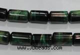 CTE1030 15.5 inches 8*14mm tube dyed green tiger eye beads wholesale