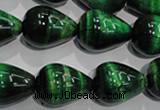 CTE1033 15.5 inches 15*20mm teardrop dyed green tiger eye beads